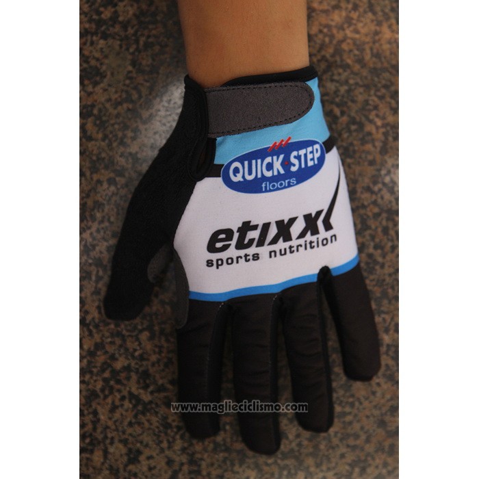 2020 Etixx Quick Step Guanti Dita Lunghe Ciclismo Nero Bianco